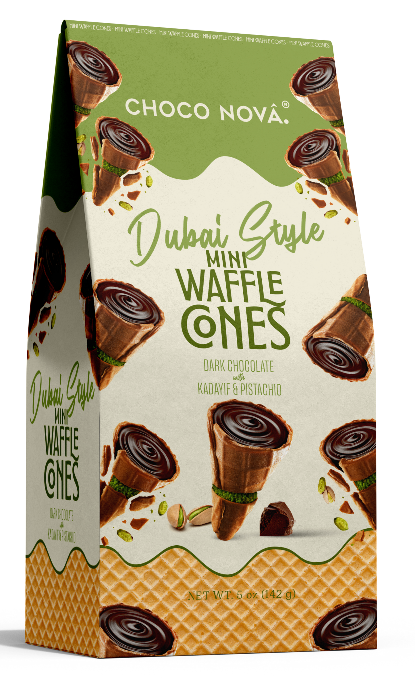 Choco Nova Dark Chocolate Mini Waffle Cones – Dubai Style (142g)
