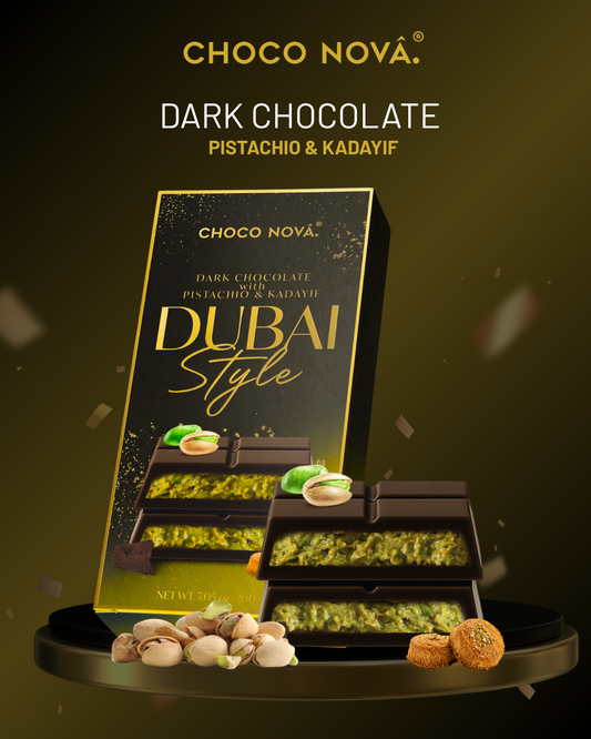 Choco Nova Signature Dark Chocolate – Dubai Style with Pistachio & Kadayif (200g)