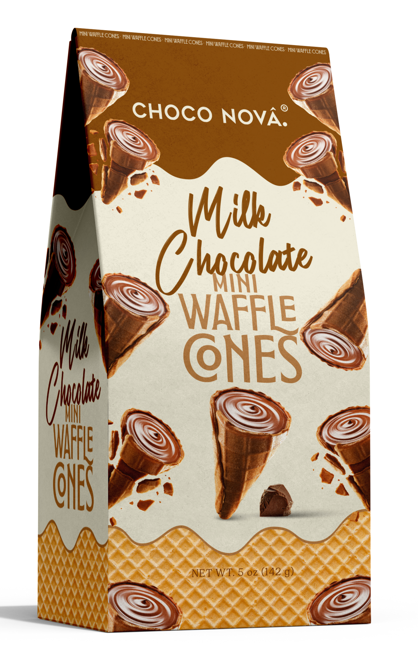 Choco Nova Milk Chocolate Mini Waffle Cones – (142g)