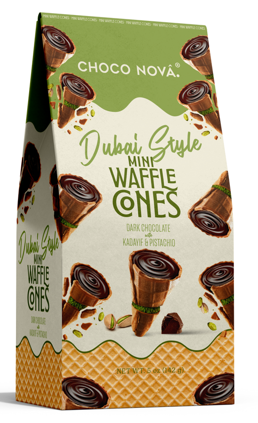Choco Nova Dark Chocolate Mini Waffle Cones – Dubai Style (142g)