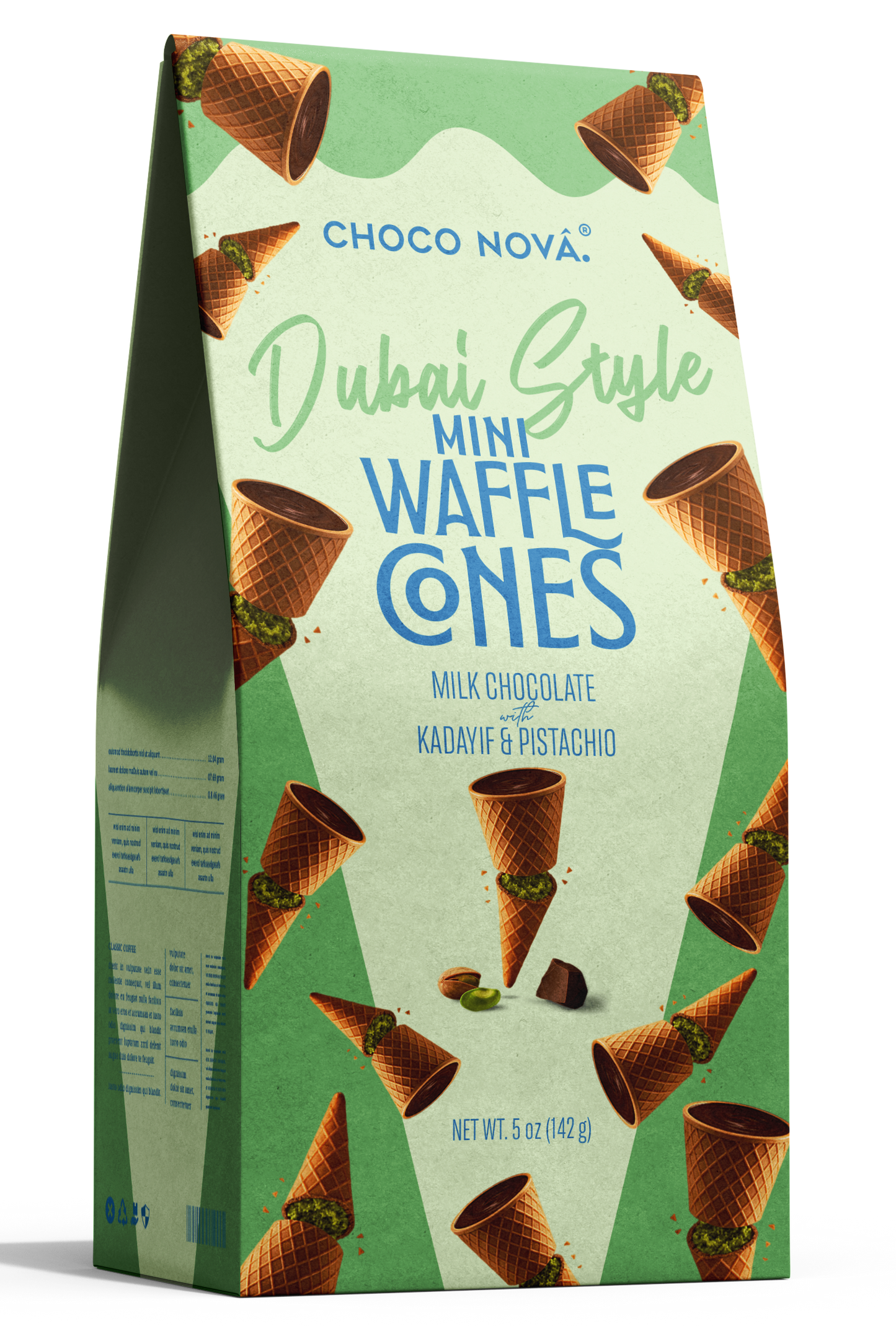 Choco Nova Milk Chocolate Mini Waffle Cones – Dubai Style (142g)