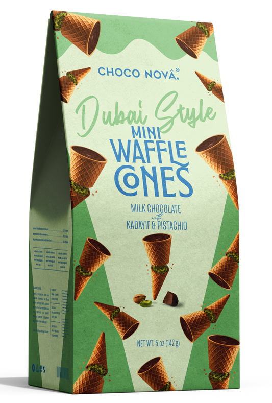 Choco Nova Milk Chocolate Mini Waffle Cones – Dubai Style (142g)